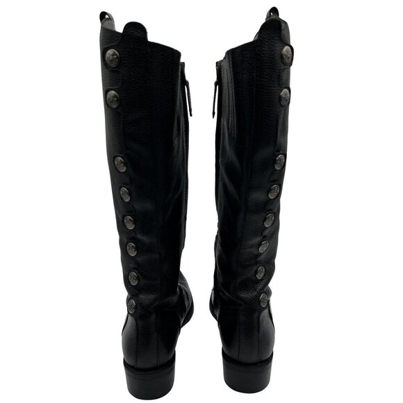 Matisse Womens 8  Sargent Black Leather Zip Riding Boots Button Brazil Made Goth - Picture 6 of 16